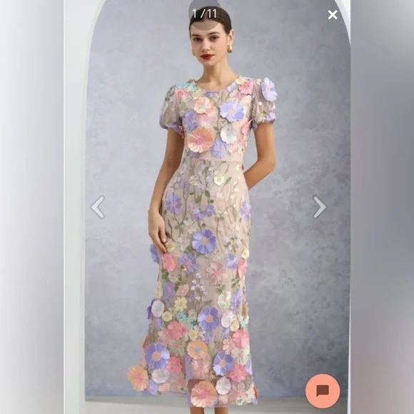 NWT Chicwish 3D Floral Dress - Picture 1 of 4